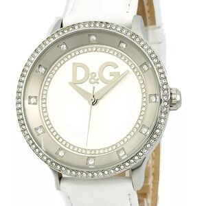 D&G Dolce & Gabbana Diamanté Crystal White Watch